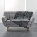 Douceur d'Int&eacute;rieur Flanou Plaid, Polyester, Grau, 125 x 150 cm