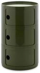 Kartell Componibili Big, Container 3-f&auml;cher, Durchmesser 42 cm, Gr&uuml;n