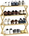 HOMCOM Schuhregal mit 4 Ebenen, Schuhablage aus Bambus, Schuhst&auml;nder, Natur |...