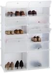 Relaxdays Schuhregal Kunststoff, DIY Regalsystem 12 F&auml;cher, wei&szlig; | XXL...