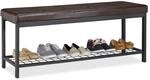 Relaxdays Schuhbank XXL, bequemes Sitzpolster, offen, gro&szlig;e Gitterablage f&uuml;r