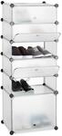 Relaxdays Schuhregal Kunststoff, transparent, HBT 52 x 37 x 9cm | Regalsystem 6