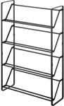 YAMAZAKI 2392 Frame 4Tiered Shoe Rack, Black, Steel, 53 x 17.5 x 80 cm