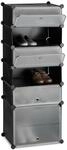 Relaxdays Schuhregal Kunststoff, HBT 52 x 37 x 9cm, schwarz | Regalsystem 6...