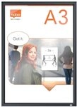 Nobo A3 Bilderrahmen mit Cliprahmen, Info-Rahmen mit Wandbefestigung, Durchgehende