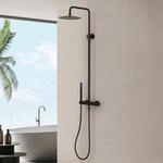 Marwell Duscharmatur Duschset Classico schwarz 88-118x20 cm - Duschstange...