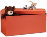 Relaxdays Faltbare Sitzbank 38 x 76 x 38 cm HxBxT, orange | 2-Sitzer m....