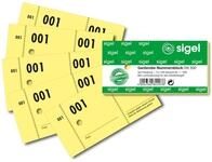 SIGEL Garderoben Nummernbl&ouml;cke mit Lochstanzung 500 Bons 10,5 x 5 cm | GN500, 5
