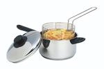 KitchenCraft Gro&szlig;er Pommes Kochtopf mit Frittierkorb und Deckel, Fritteuse...