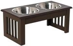 PawHut Erh&ouml;hter Hundenapf Hundebar f&uuml;r Mittlere Hunde 2x900ml Espresso | 2...