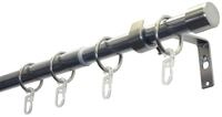 Gardinia Gardinenstangen-Set Cap, 1-Lauf, &Oslash; 19/16 mm, Vorhangstange, Beidseitig