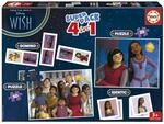 Educa - Disney Wish 4-in-1 Superpack | Domino, Memo-Spiel und 2 Puzzles 25 und 50