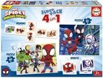 Educa - Spidey und Seine Super-Freunde 4-in-1 Superpack | Domino, Memo-Spiel und 2