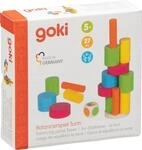 goki 56762 - farbenfrohes Balancierspiel Turm - Holzspielzeug Klassiker -