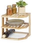 Relaxdays Eckregal K&uuml;che, Bambus, HBT 24 x 27 x 25,5 cm, natur | f&uuml;r...