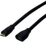 LogiLink USB 2.0 micro-USB Verl&auml;ngerungskabel, 0,5m, Schwarz