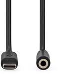 NEDIS USB-C Adapter - USB 2.0 - USB-C Stecker - 3.5 mm Buchse - 1.00 m - Rund -