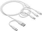 AKYGA AK-USB-52 3in1 Ladekabel USB-A USB-C Micro USB kompatibel mit iPhone 1,2m...
