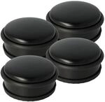 Westcott T&uuml;rstopper aus Edelstahl Schwarz 4 St&uuml;ck | Runder T&uuml;rstopper mit...