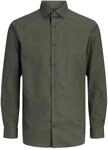 JACK & JONES Male Oberhemd Slim Fit Oberhemd | Slim Fit, Einfarbig, Langarm,...