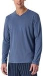 Schiesser Herren Schlafshirt Langarm V-Ausschnitt - Mix + Relax - Cotton