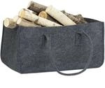 Relaxdays Kaminholztasche aus Filz, tragbarer Feuerholzkorb, Faltbarer...