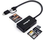 Integral 4-in-1 Speicherkartenleser, USB 3.0 & USB C Adapter f&uuml;r microSD, SD,