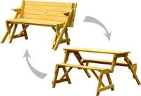 dobar&reg; 29301FSCe Picknickbank 2in1 Gro&szlig; | Multifunktions Gartenbank |...
