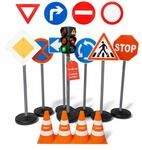 alldoro XXL Verkehrsset, 10 Verkehrsschilder (75 cm), 1 Ampel & 4 Pylonen |...