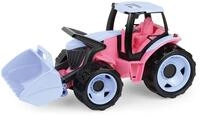 Lena GIGA Trucks Traktor mit Frontlader rosa - Baufahrzeug ab 3 Jahren | 62 cm,...