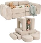 Relaxdays Kinder-Spielsofa, modular, 10-tlg., weiche Bausteine, beige |...