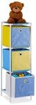 Relaxdays Kinderregal Regal Kinderzimmer, HBT 89x27,5x30 cm, Gelb | Dino-Design