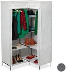 Relaxdays Eckkleiderschrank, HBT: 169x100x83 cm, wei&szlig; | 3. Generation