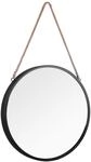 Mirrors and More Runder H&auml;ngespiegel Taira mit schwarzem Metallrahmen &Oslash;40cm | 