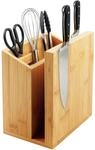 Relaxdays Messerblock magnetisch, doppelseitig, Utensilienhalter, natur |...