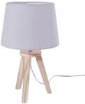 Graue Lampe 3 Fu&szlig; in Holz 18,5x31