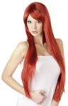 Wigged Love Per&uuml;cke rot, lang, glatt - Langhaar-Per&uuml;cke mit Pony f&uuml;r sie,