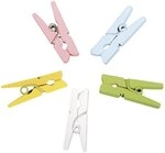 Rayher 56785000 Holz Klammern mini, 2,5x0,8cm, 5 Farben, SB-Btl 20St&uuml;c