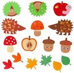 HABA Bastelset Erstes Schneiden - Kastanienkumpel Herbst | 16 Herbstmotive zum