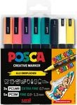 POSCA - Acrylmarker Sneaker Set 8 Farben f&uuml;r helle Oberfl&auml;chen | Marker mit...