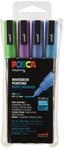uni-ball 186512 - POSCA Marker mit feiner Rundspitze, 4er Set, Glitter kalte...