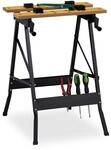 Relaxdays Werkbank klappbar, bis 100 kg, Verstellbarer Arbeitstisch, 4...