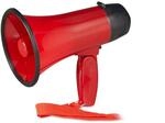Relaxdays Megafon Stadion, Bullhorn mit klappbarem Griff und Schlaufe, lustiger...