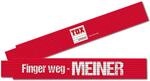 TOX Zollstock 2m in rot - Meterstab mit Aufdruck Finger Weg Meiner -...