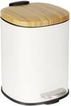 WENKO Kosmetikeimer, Treteimer 3 L mit Bambusdeckel & Easy-Close |...