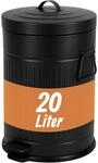 Relaxdays M&uuml;lleimer, 20 Liter, K&uuml;che, entnehmbarer Inneneimer, schwarz |...