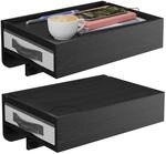 Relaxdays Nachttisch klemmbar, 2er Set, Bambus, HxBxT: 14 x 37 x 26,5 cm,...