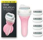 Wilkinson Sword Intuition Soap & Shave Nourishing Rasierer, 5 Ersatzklingen