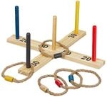 Relaxdays Ringwurfspiel, Holzwurfspiel f&uuml;r Kinder & Erwachsene, Ringe werfen,