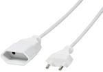 LogiLink CP125 Netzkabel Euro CEE 7/16 Stecker zu Buchse, 1m wei&szlig;